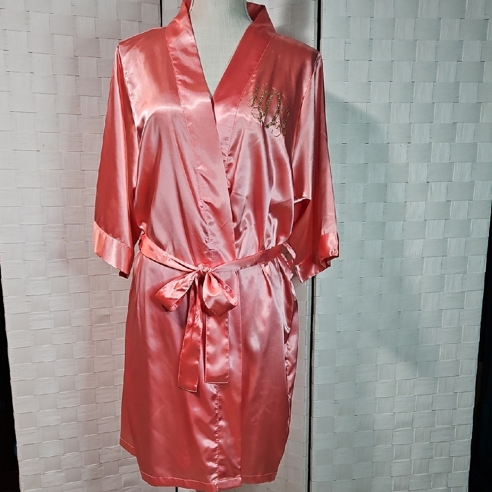 Bridesmaid Size S/M Satin Wrap Robe with Belt